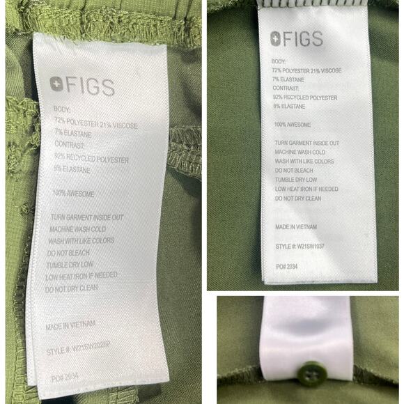 Figs Scrub Set Dark Olive Bristol Slim Henley Top Atlanta HW Skinny Jogger XSXSP - Picture 13 of 16